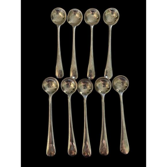 9 Elkington Monarchy Salt Spoons Silverplate 3 1/4" Antique Set England - Picture 10 of 11